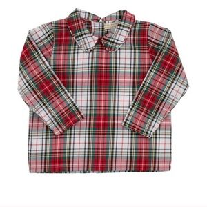 EUC 3T TBBC Beaufort Bonnet Co Peter Pan Collar Shirt Keene Place Plaid Red